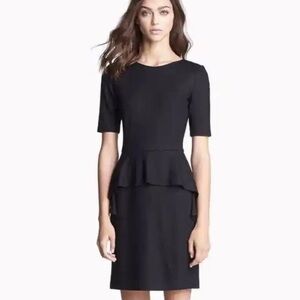 Theory Women’s Black Wool Peplum Dress